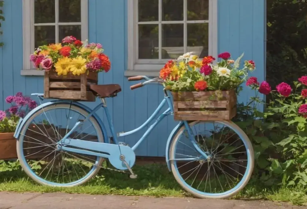 Stary rower w ogrodzie? Zaskakujący sposób na wyjątkowy kwietnik DIY